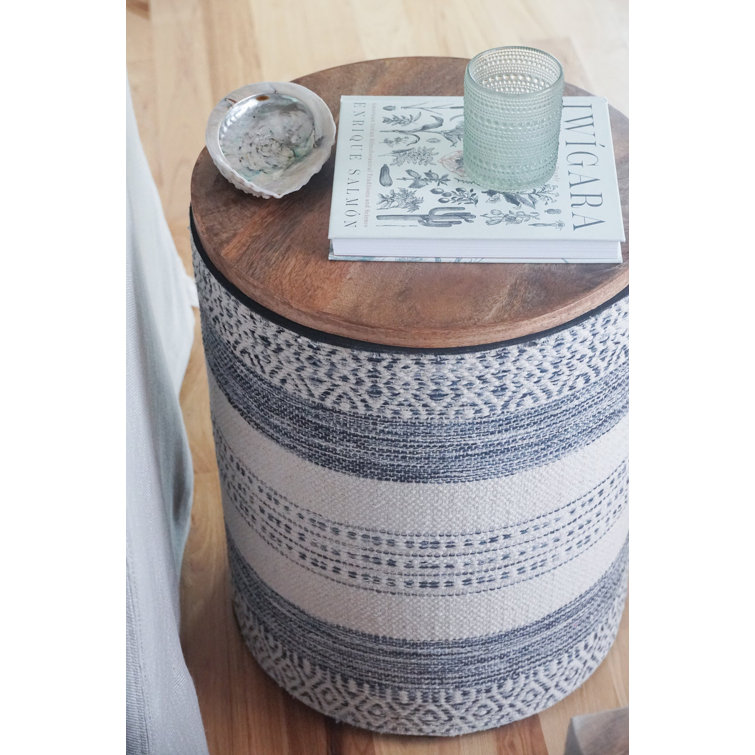 Anaya 20'' Tall Solid Wood Drum End Table Wayfair